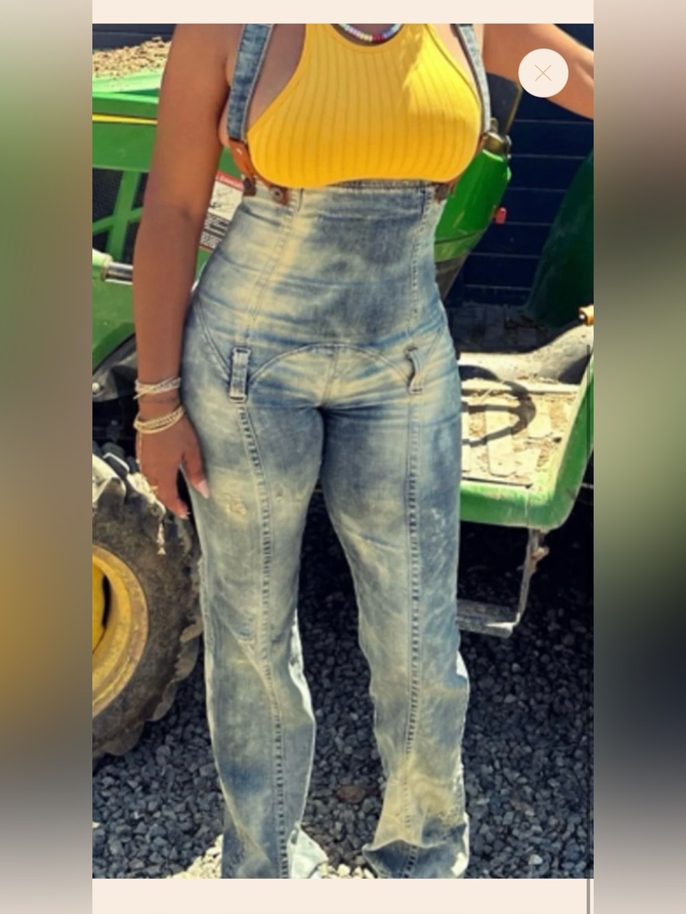 Bounty & Full Denim Farm Girl Bleached Denim Overalls